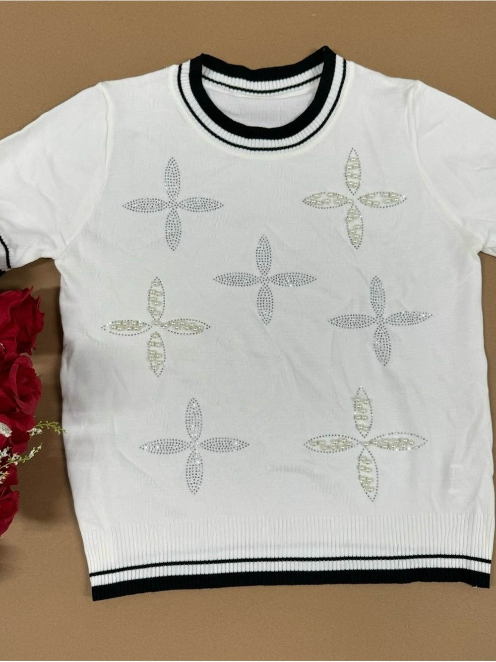 BEST SELLER! CRYSTAL PEARL FLEUR TOP
